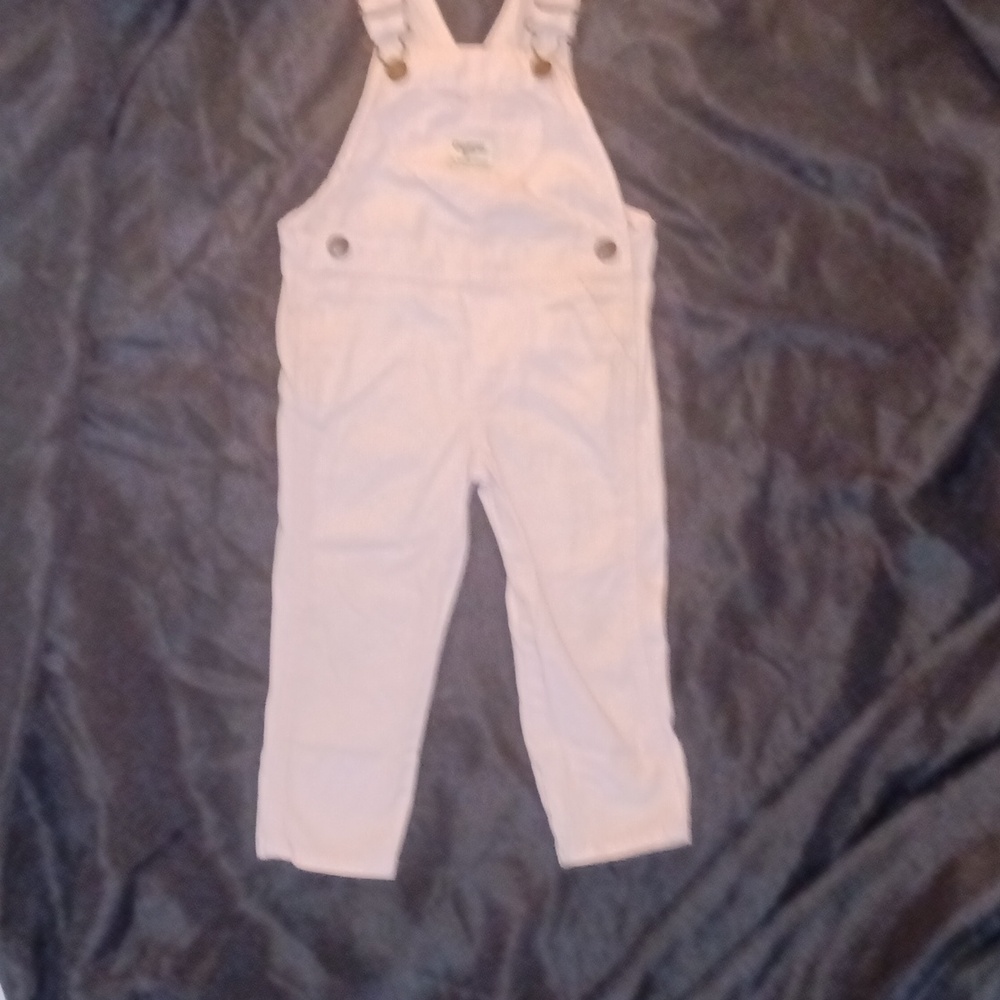 Girl's pink Osh Kosh striped overalls
